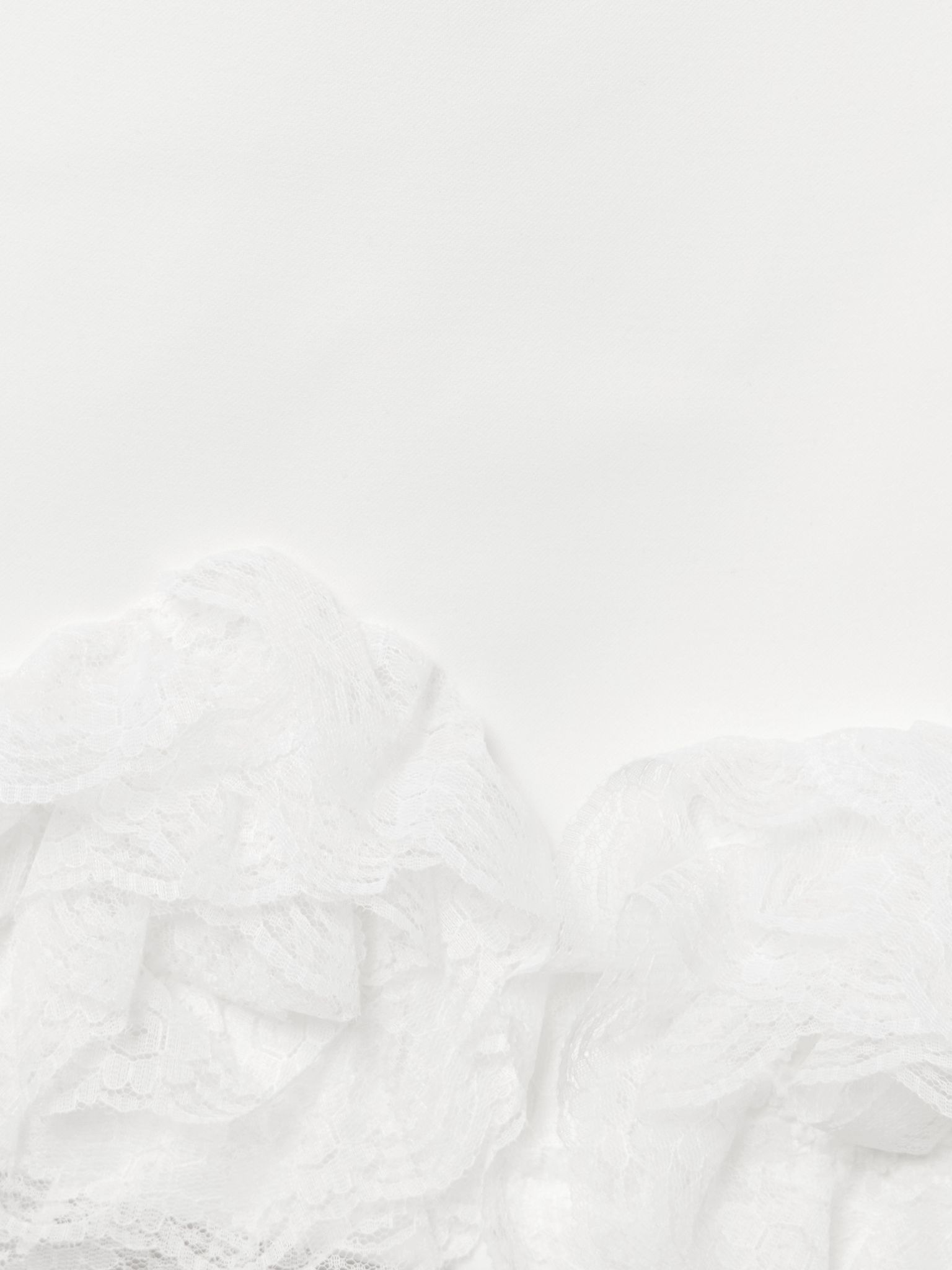 Bow-detailed lace-trimmed crepe mini dress White - 4