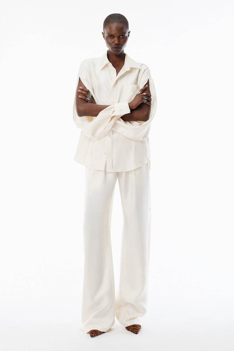 Alexander Wang Ivory Heavy Silk Side Placket Pant outlook