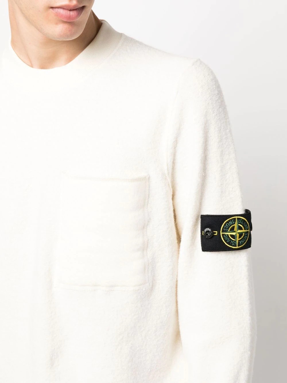 Compass-patch crew neck jumper - 5