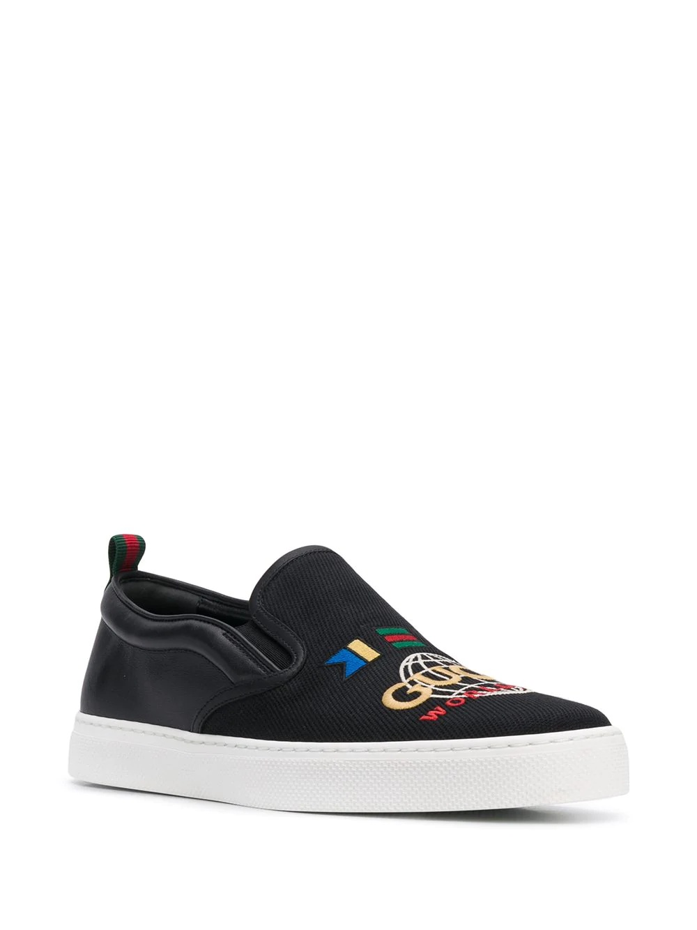 Gucci Worldwide embroidered slip-on sneakers - 2