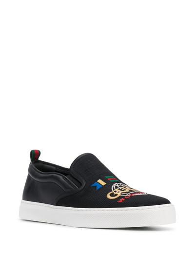 GUCCI Gucci Worldwide embroidered slip-on sneakers outlook