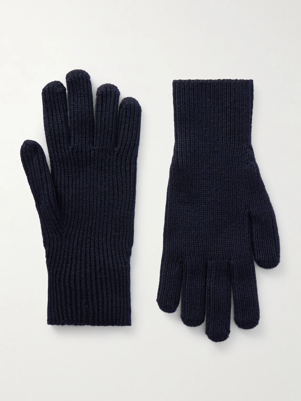 Logo-Appliquéd Ribbed Virgin Wool Gloves - 1
