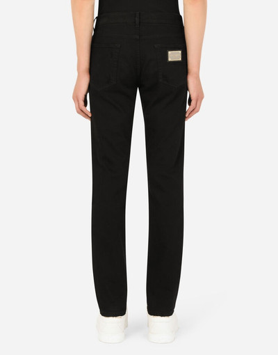 Dolce & Gabbana Black slim-fit stretch jeans with rips outlook