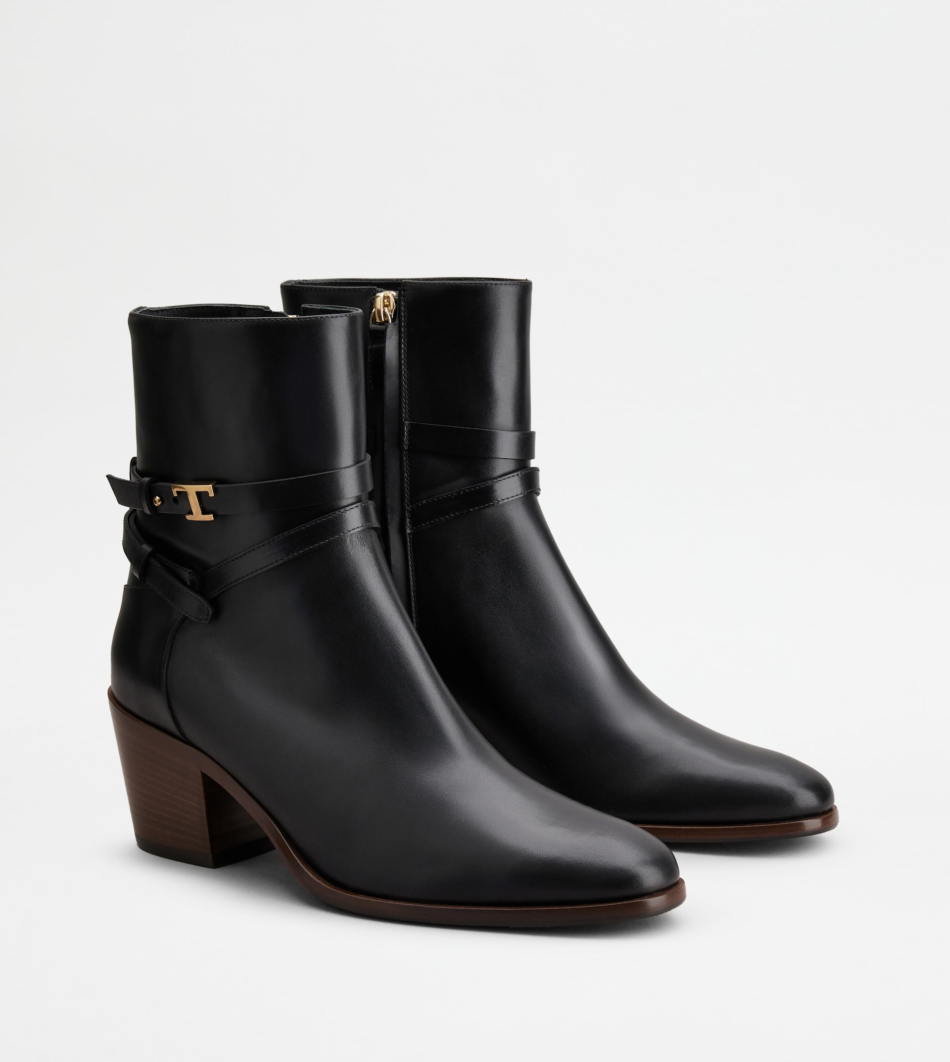 ANKLE BOOTS IN LEATHER - BLACK - 3