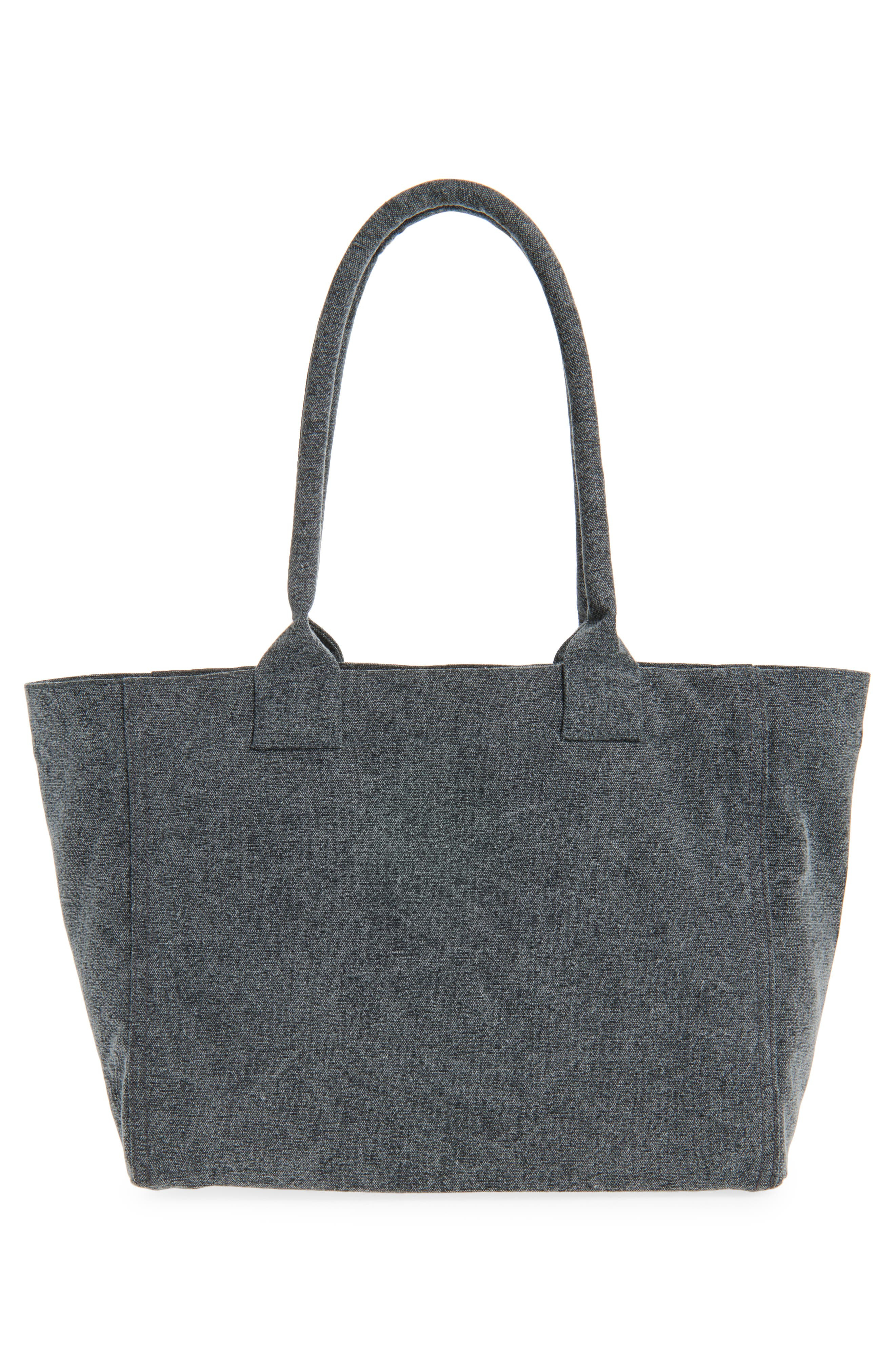 Isabel Marant Yenky Zipped Embroidered Logo Canvas Tote in Faded Black at Nordstrom - 3