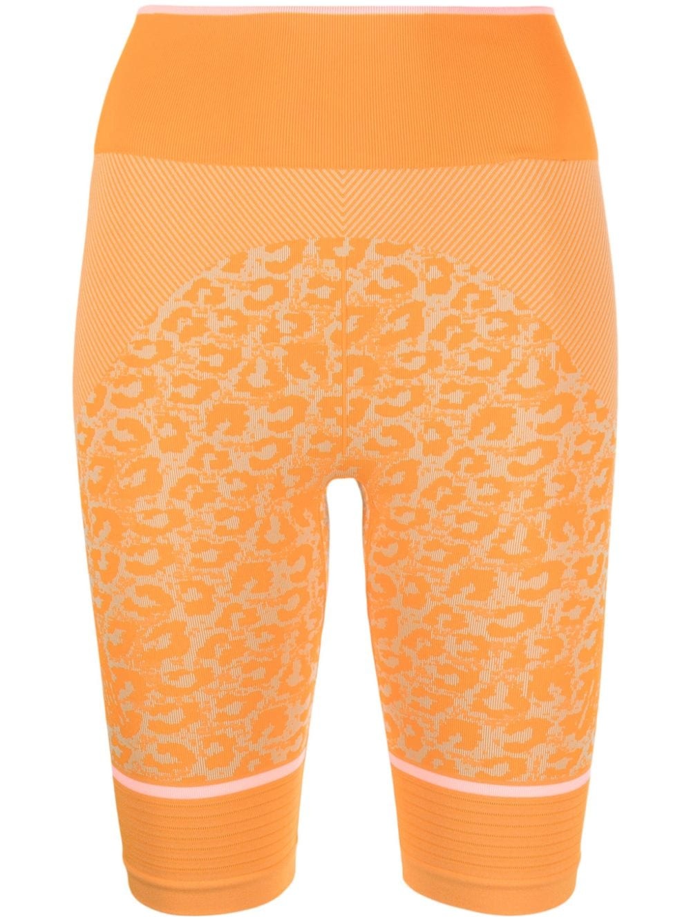 leopard-print seamless cycling shorts - 1