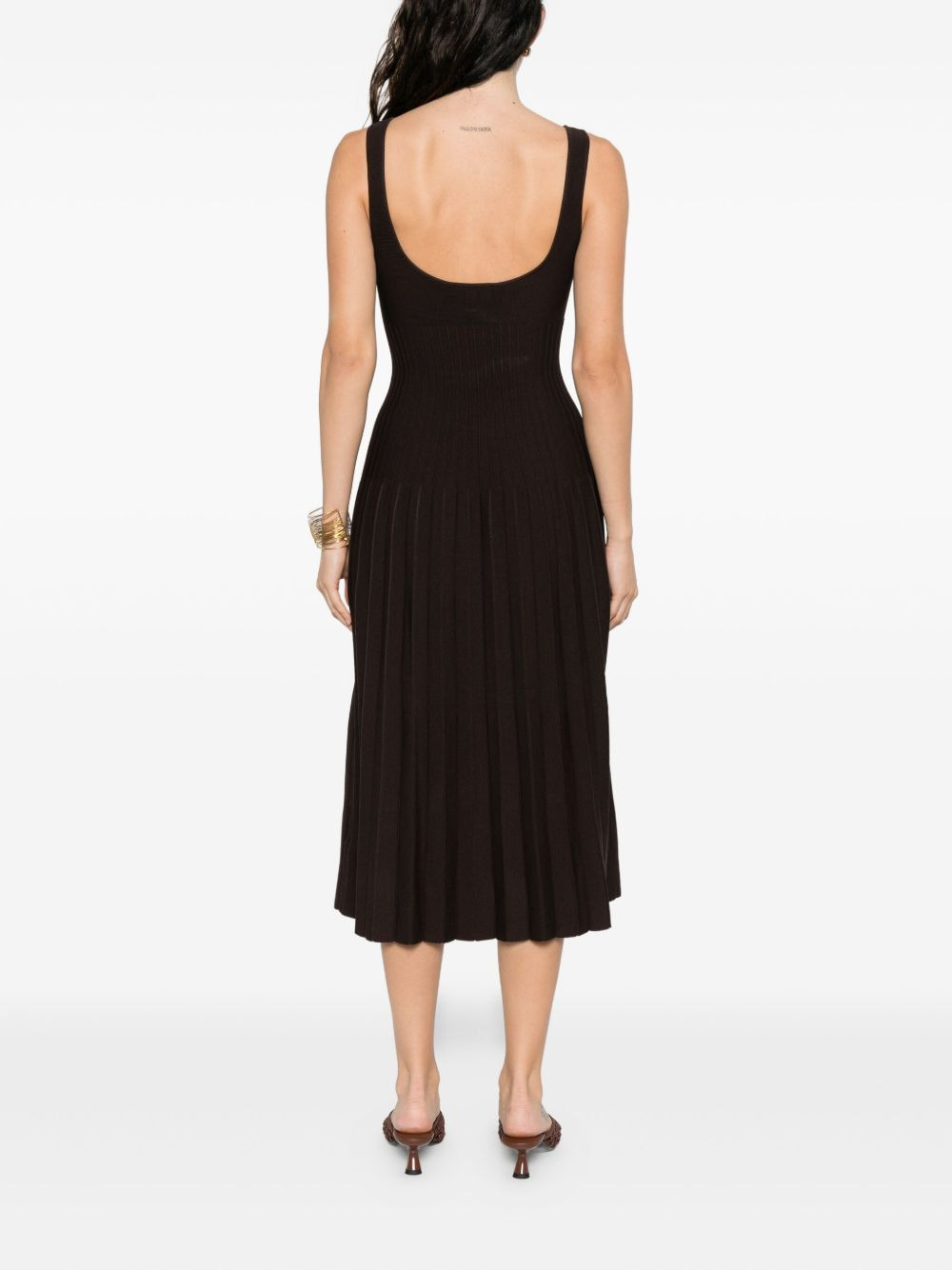 Ellison pleated-ribbed midi dress - 4