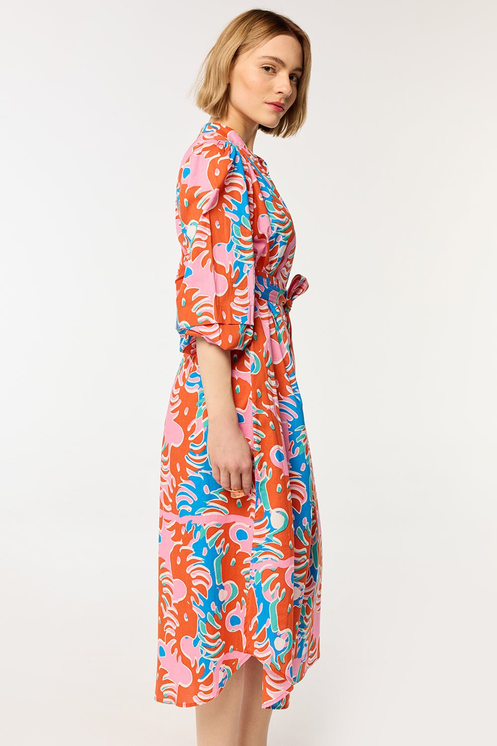 Long Dress Cathy - Red Geo Afro - 3