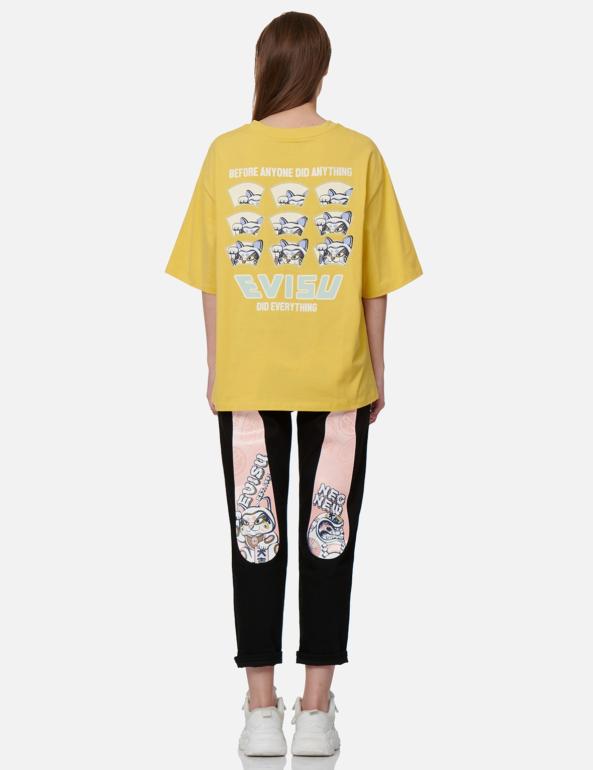 FORTUNE-CAT HIDE-AND-SEEK PRINT OVERSIZED T-SHIRT - 5