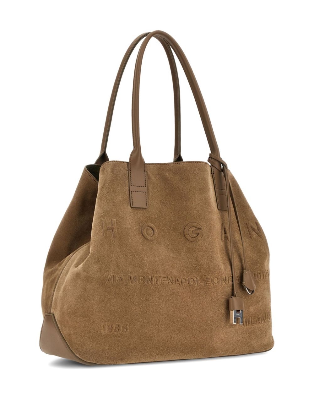 Address suede tote bag - 3