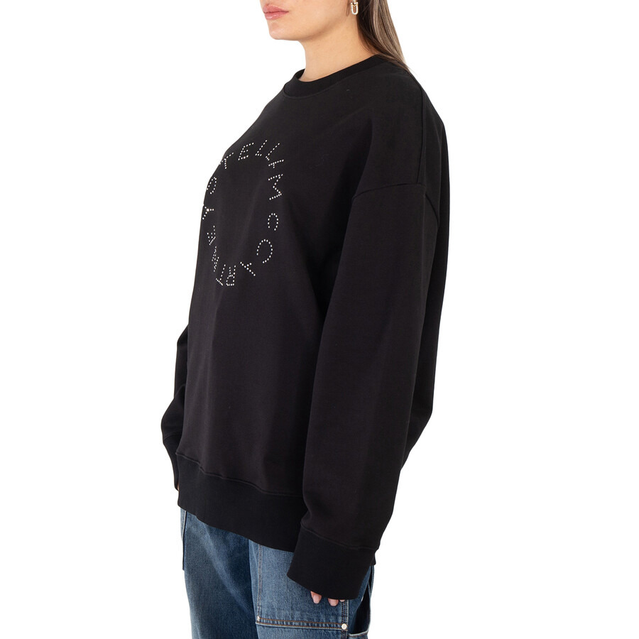 Stella McCartney Black Rhinestone Logo Sweatshirt - 2