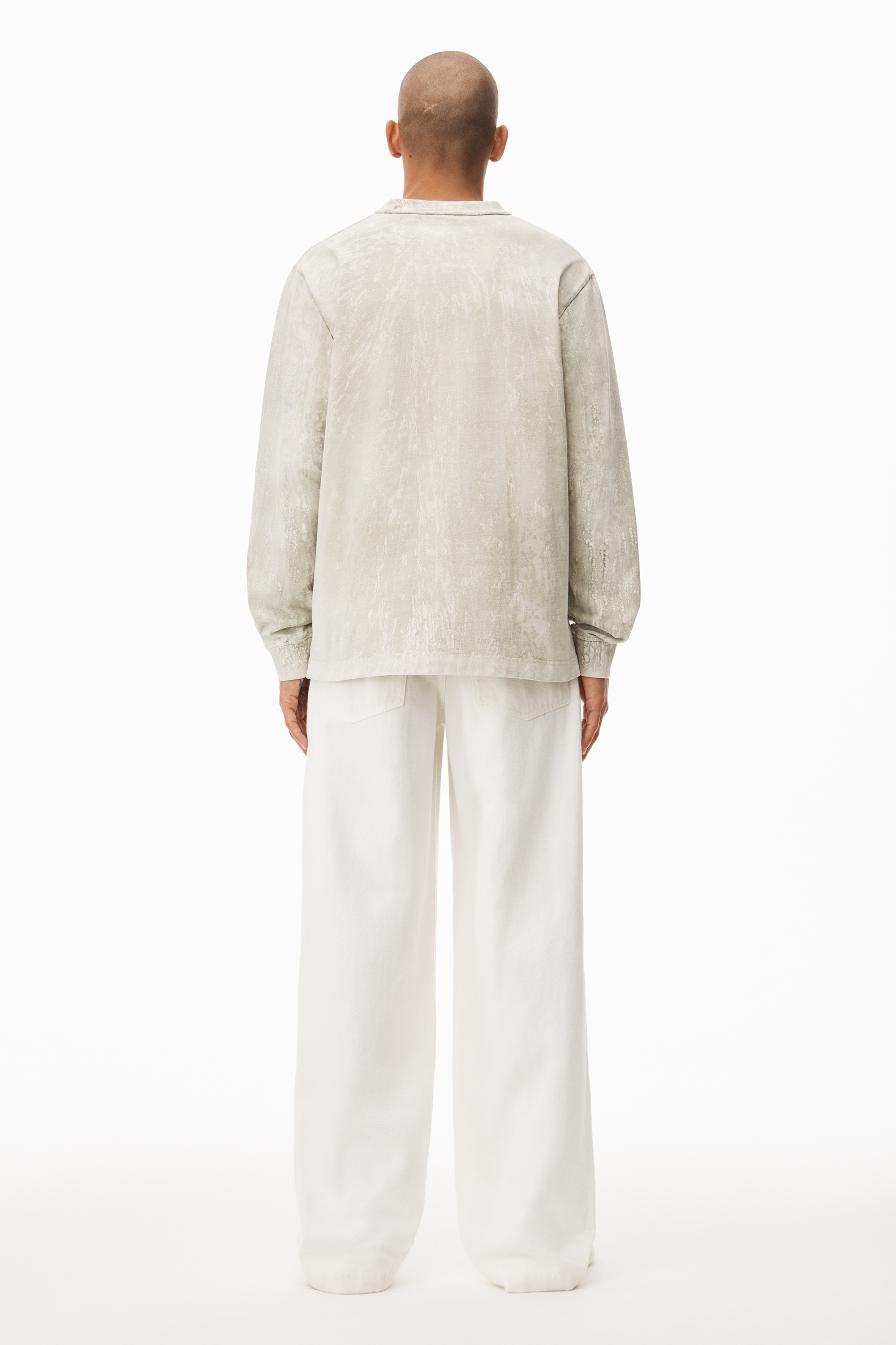 PLASTER DYED LONG SLEEVE IN COMPACT JERSEY - 4