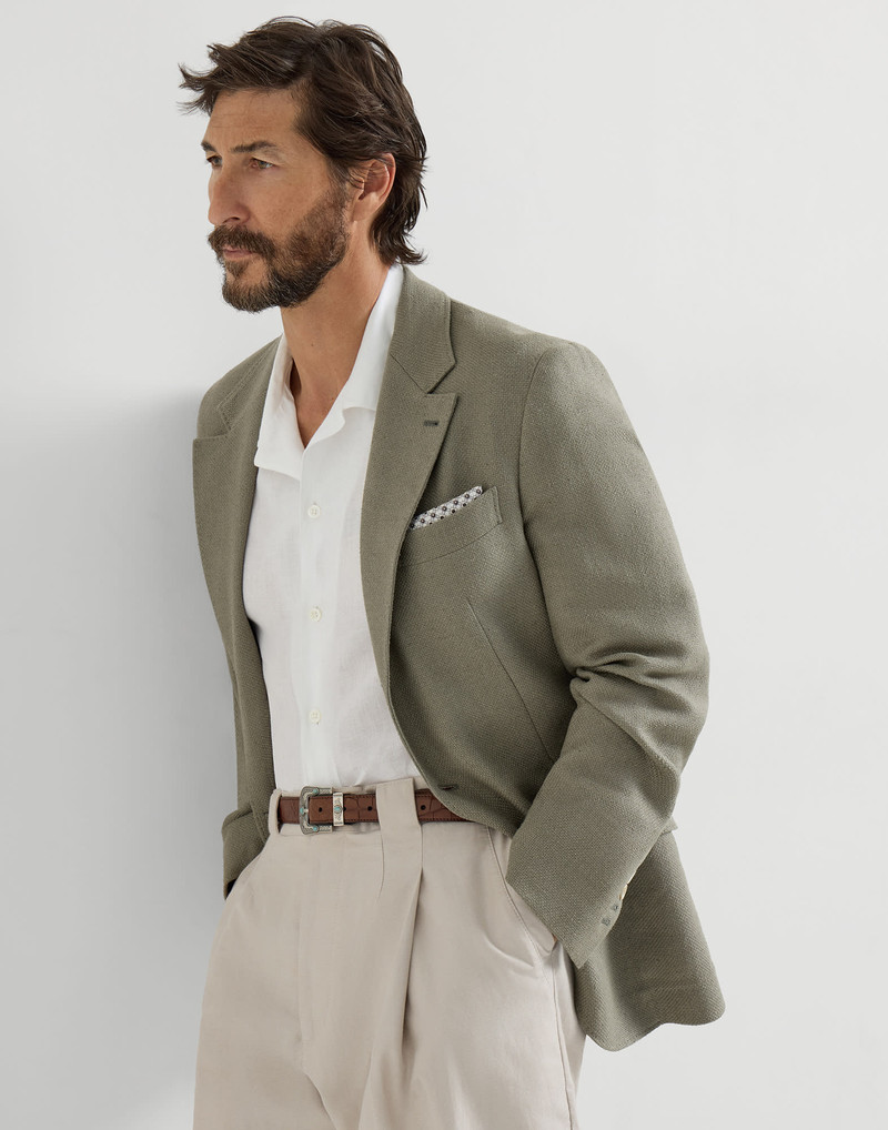 Silk, linen and wool hopsack deconstructed Cavallo blazer 5