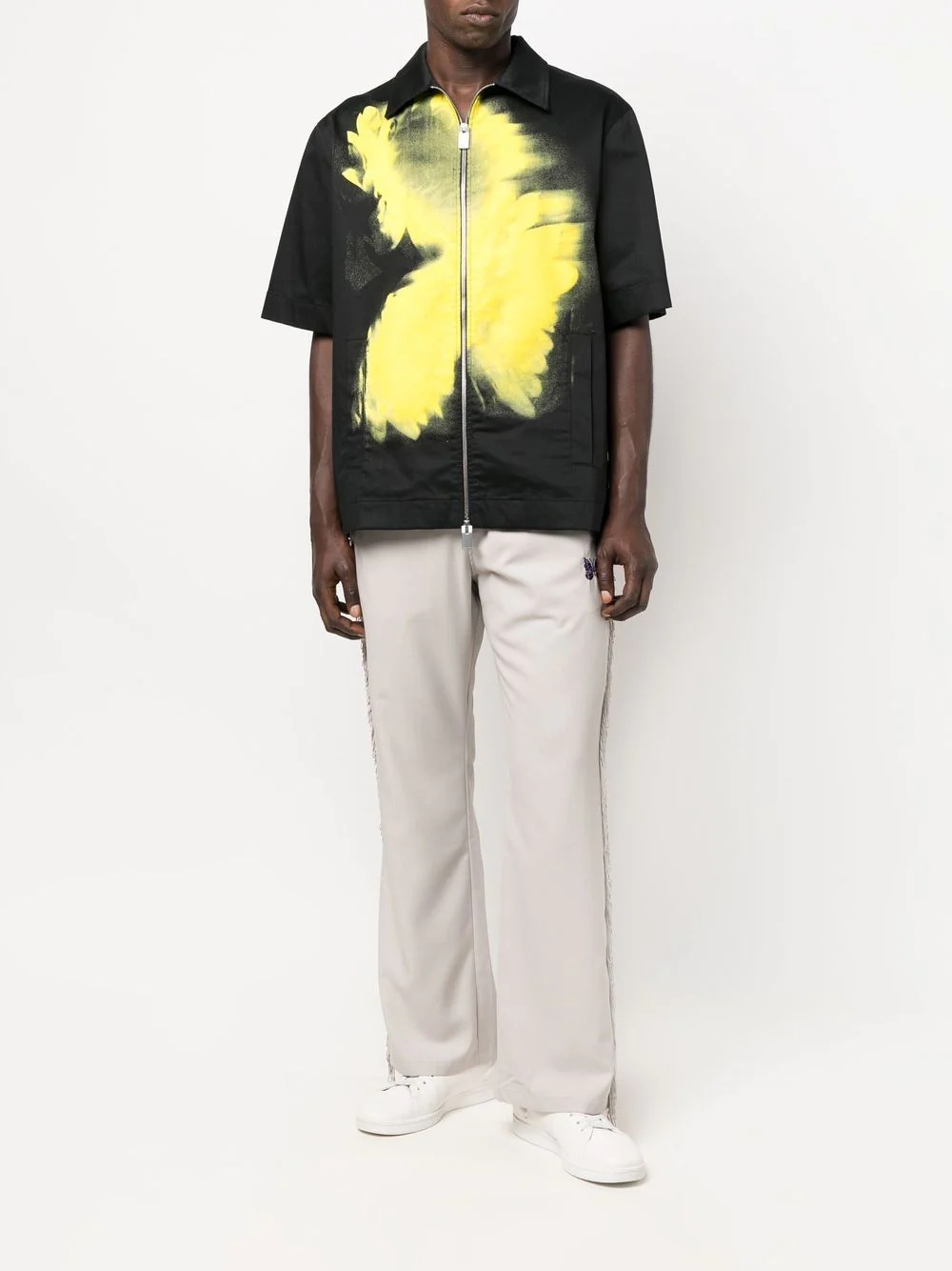 logo-embroidered tasseled trousers - 4