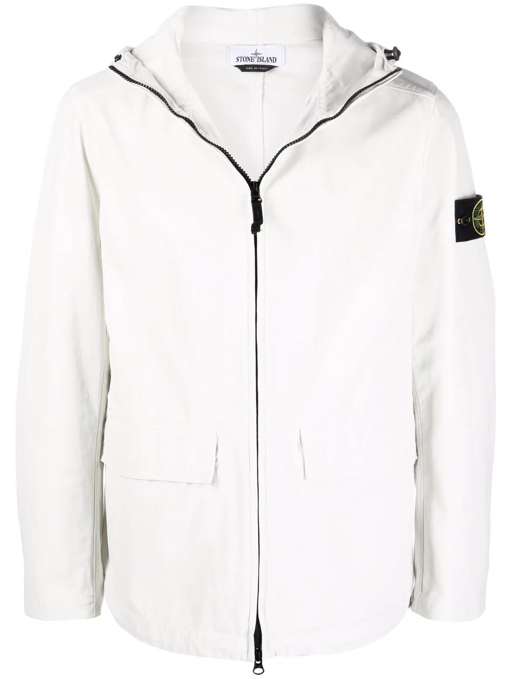 Compass badge hooded zip-up jacket - 1