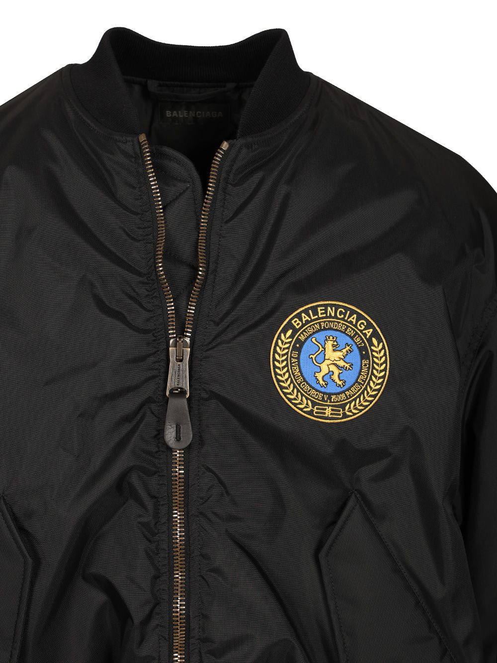 Large Fit Bomber In Nylon Jackets Black - 4