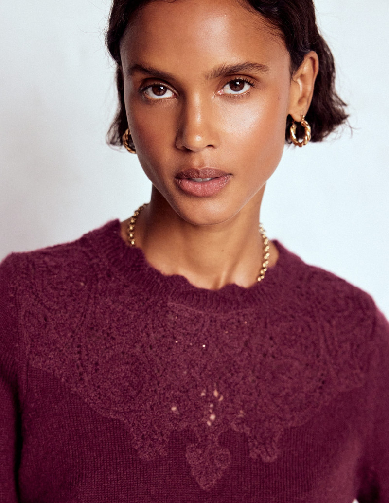 Fluffy Embroidered Sweater-Deep Wisteria 6