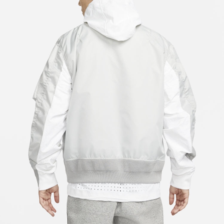 Nike x sacai Double Layer Contrasting Colors Sports Hooded Jacket 'Grey' CV5732-097 - 7