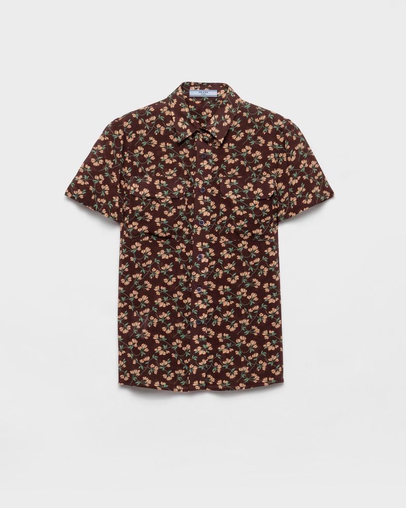 Short-sleeved floral print georgette shirt 1