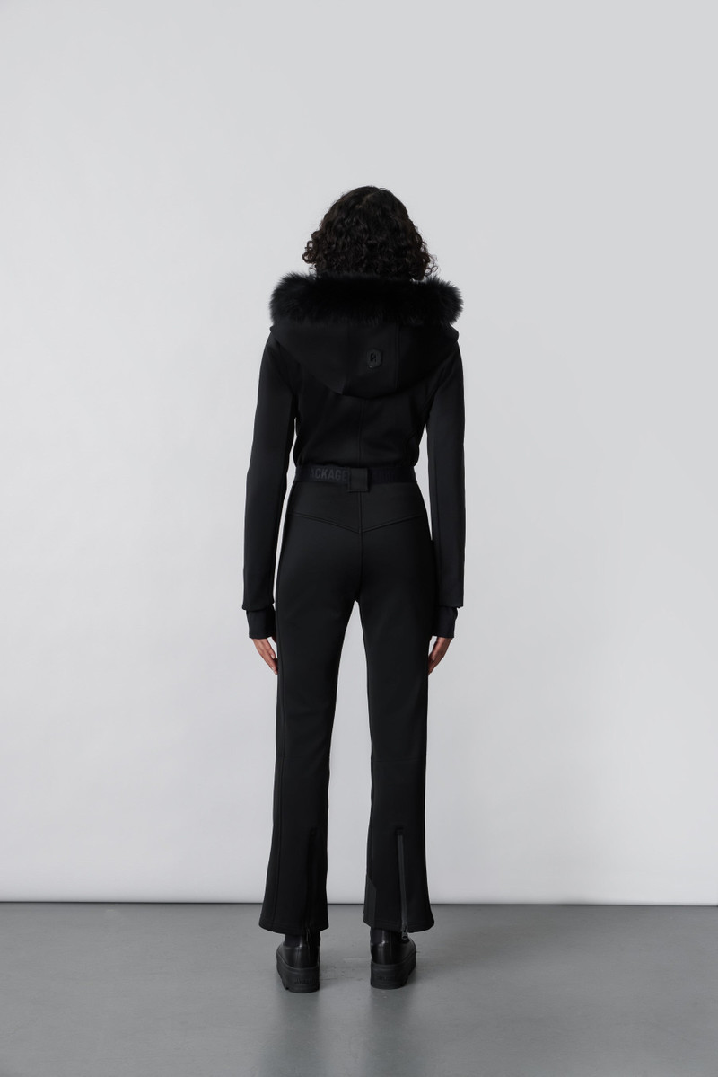 ELLE-Z Techno fleece ski suit with removable hood and fur trim 4