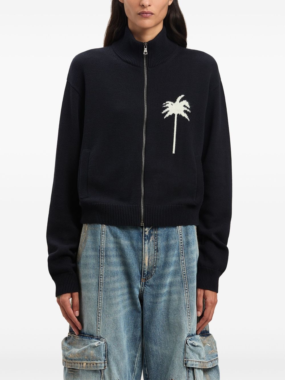 palm tree knitted track top - 3