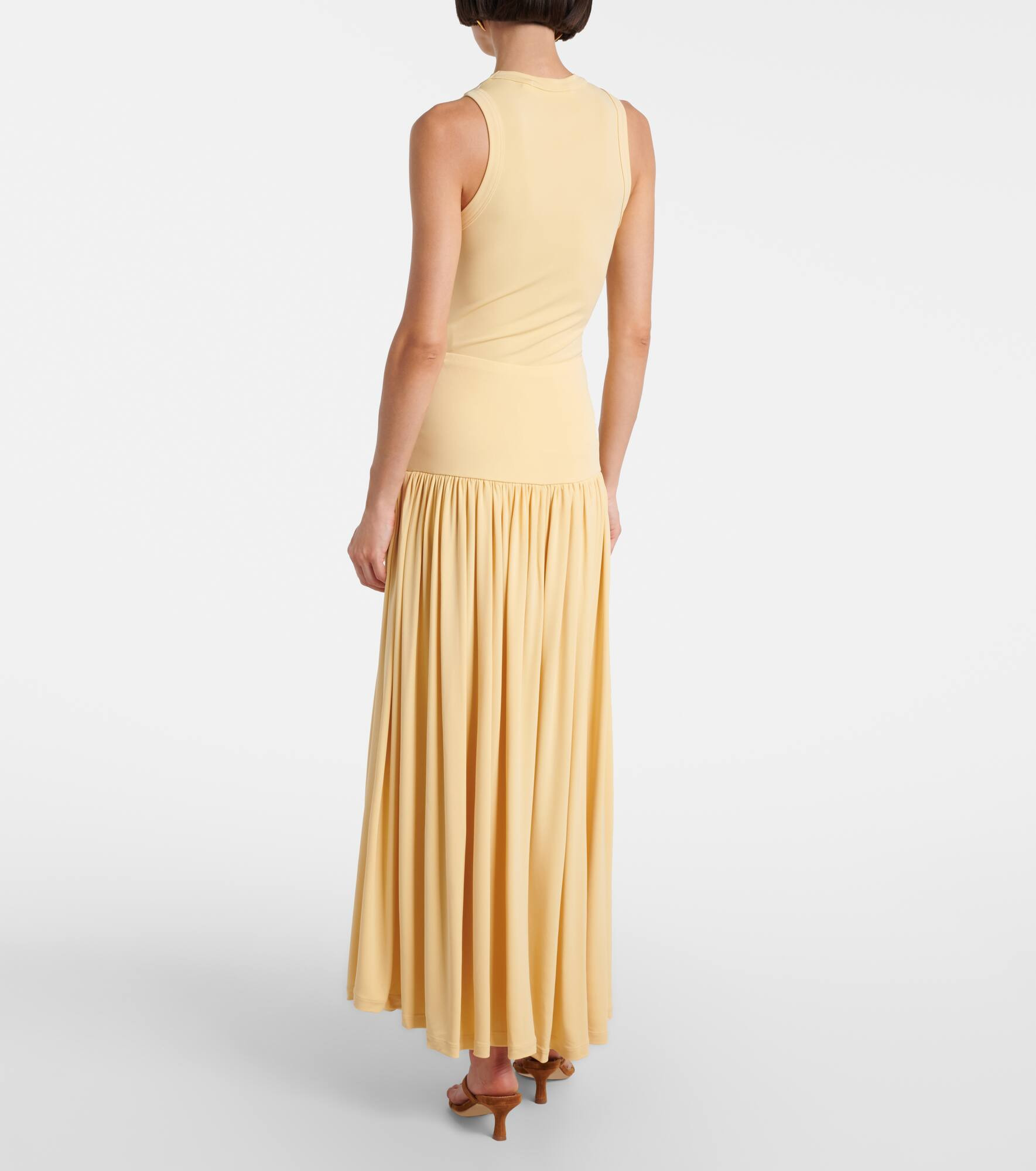 Gathered jersey maxi skirt - 3