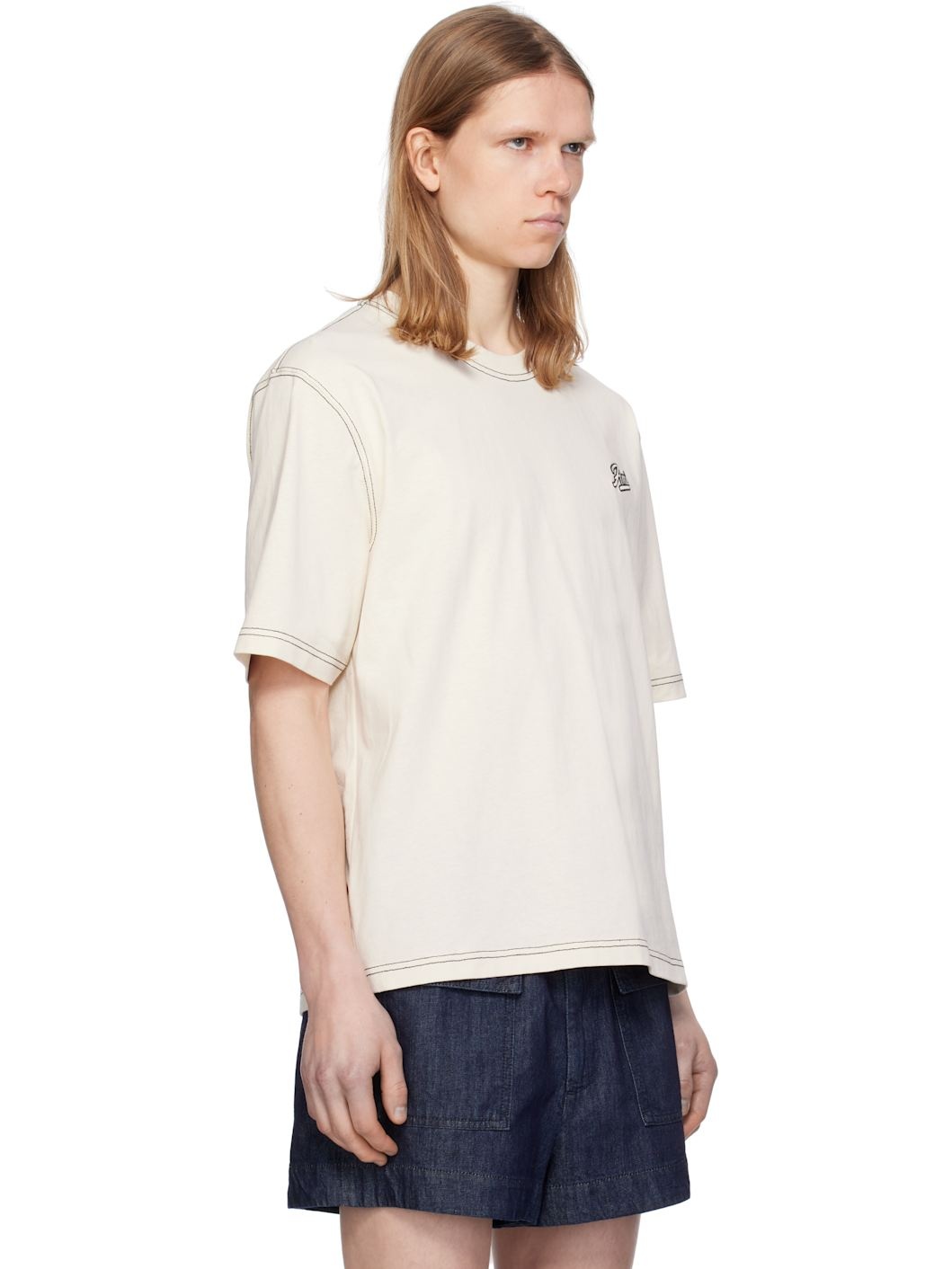 Beige Cotton 'Ami' Signature T-shirt - 2