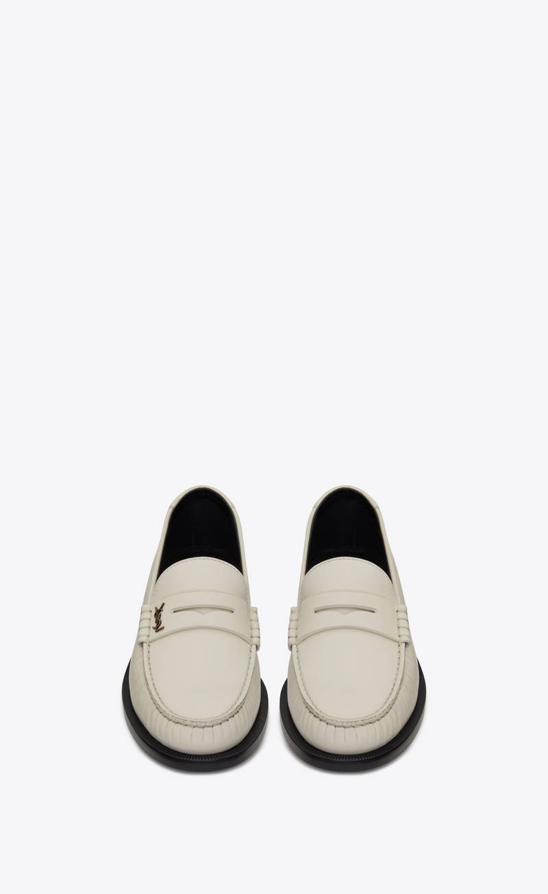 SAINT LAURENT le loafer monogram penny slippers in smooth leather outlook