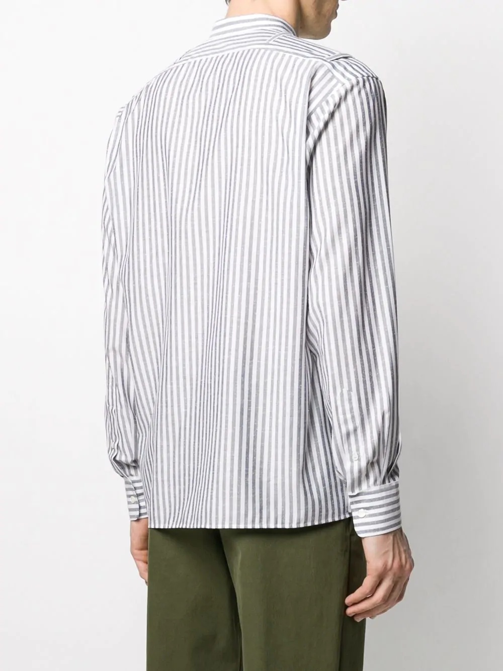 striped button-up shirt - 4