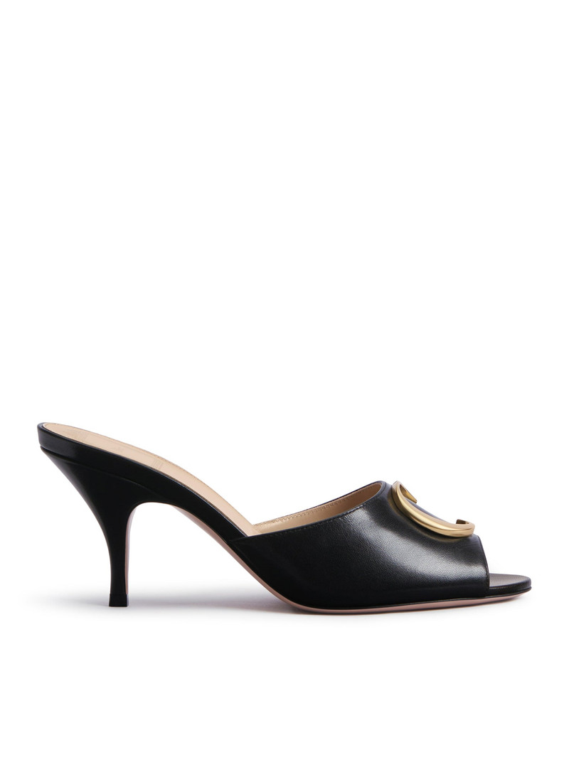 LAMBSKIN INITIALS HEEL SANDAL 1