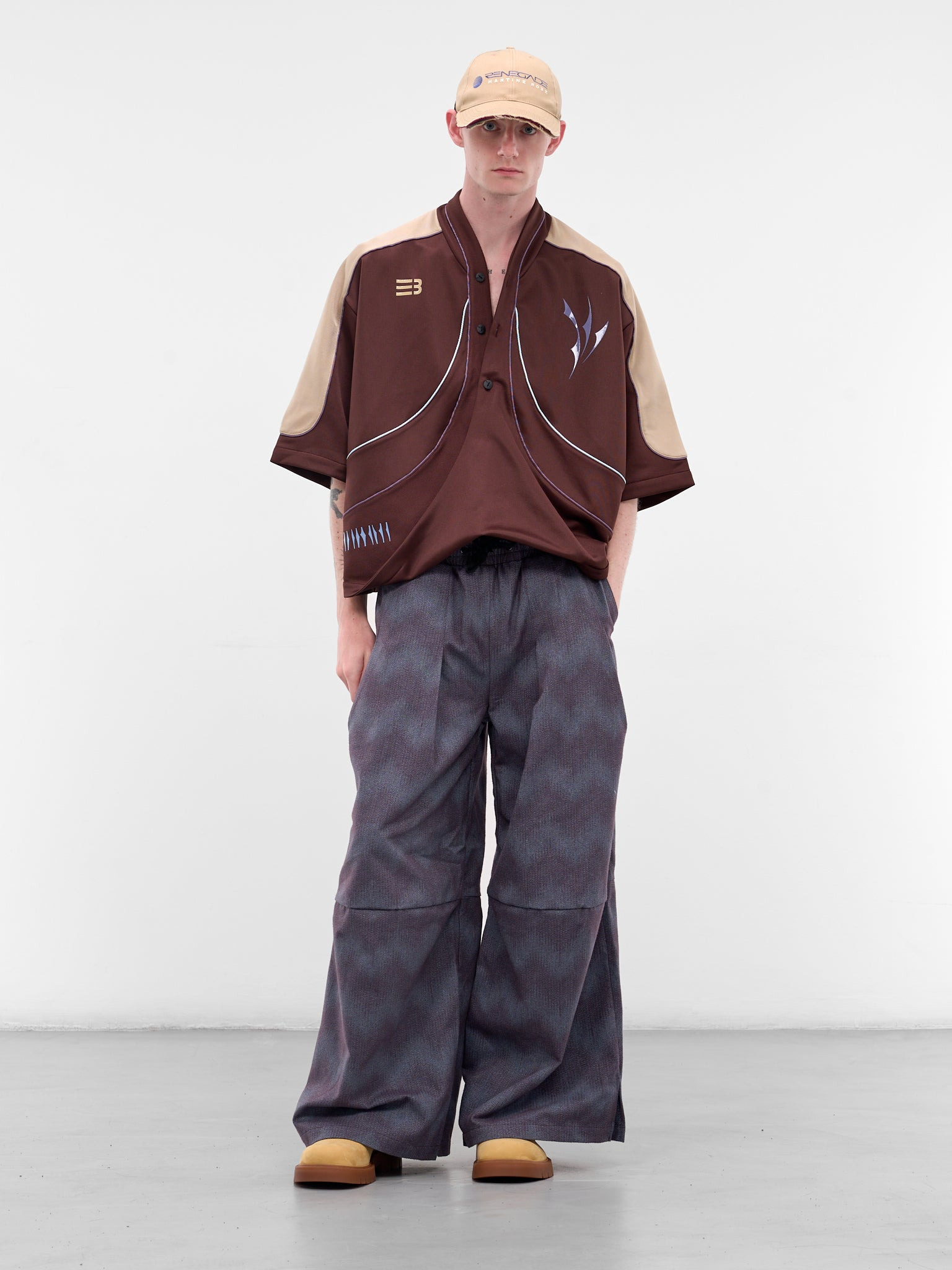 Brown Striped Baggy Sweatpants - 6
