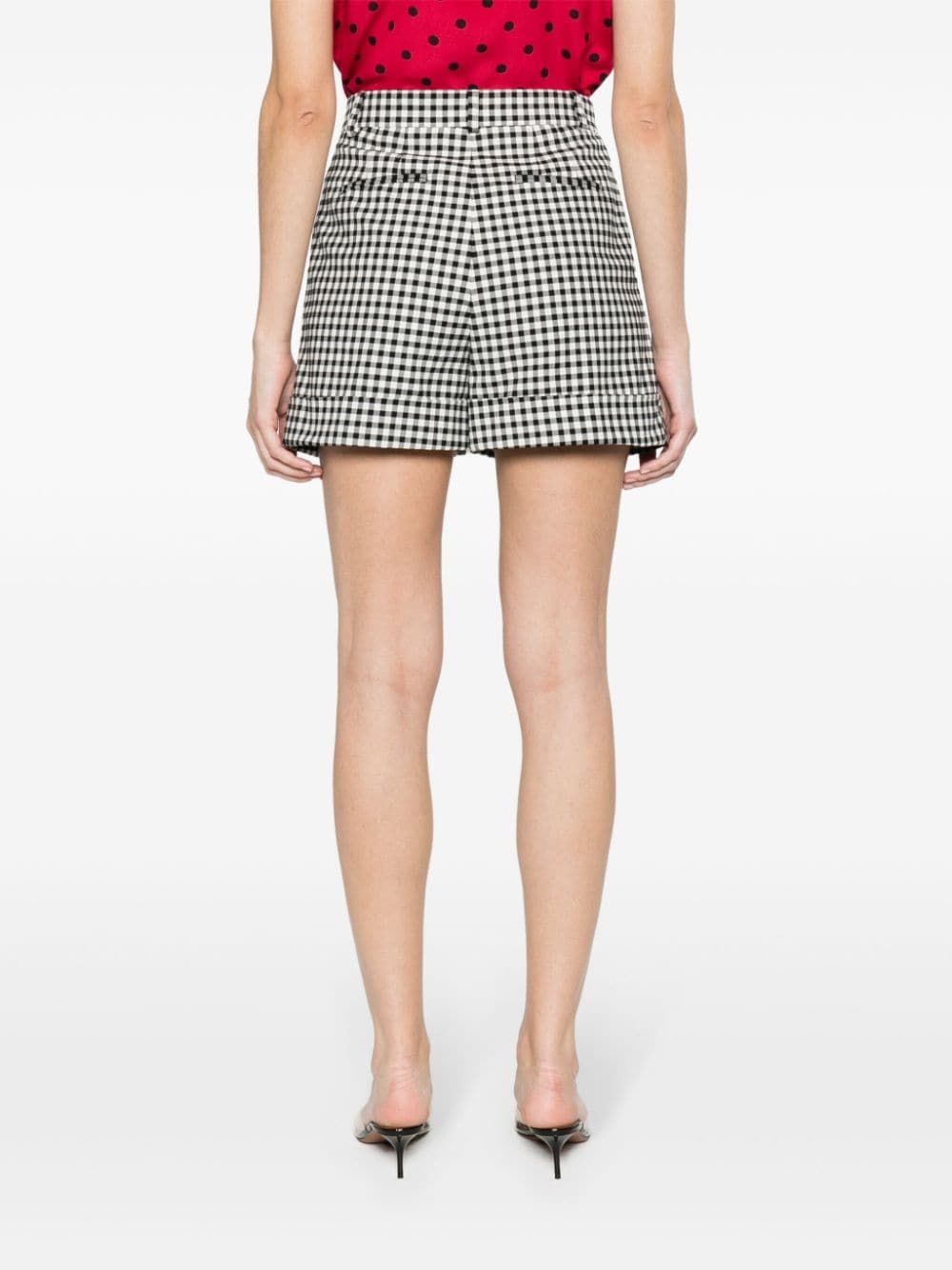 gingham-check tailored shorts - 4