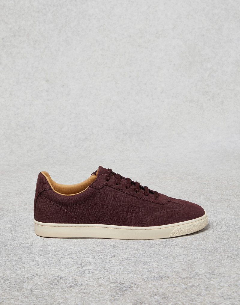 Texture nubuck sneakers with natural rubber sole 1