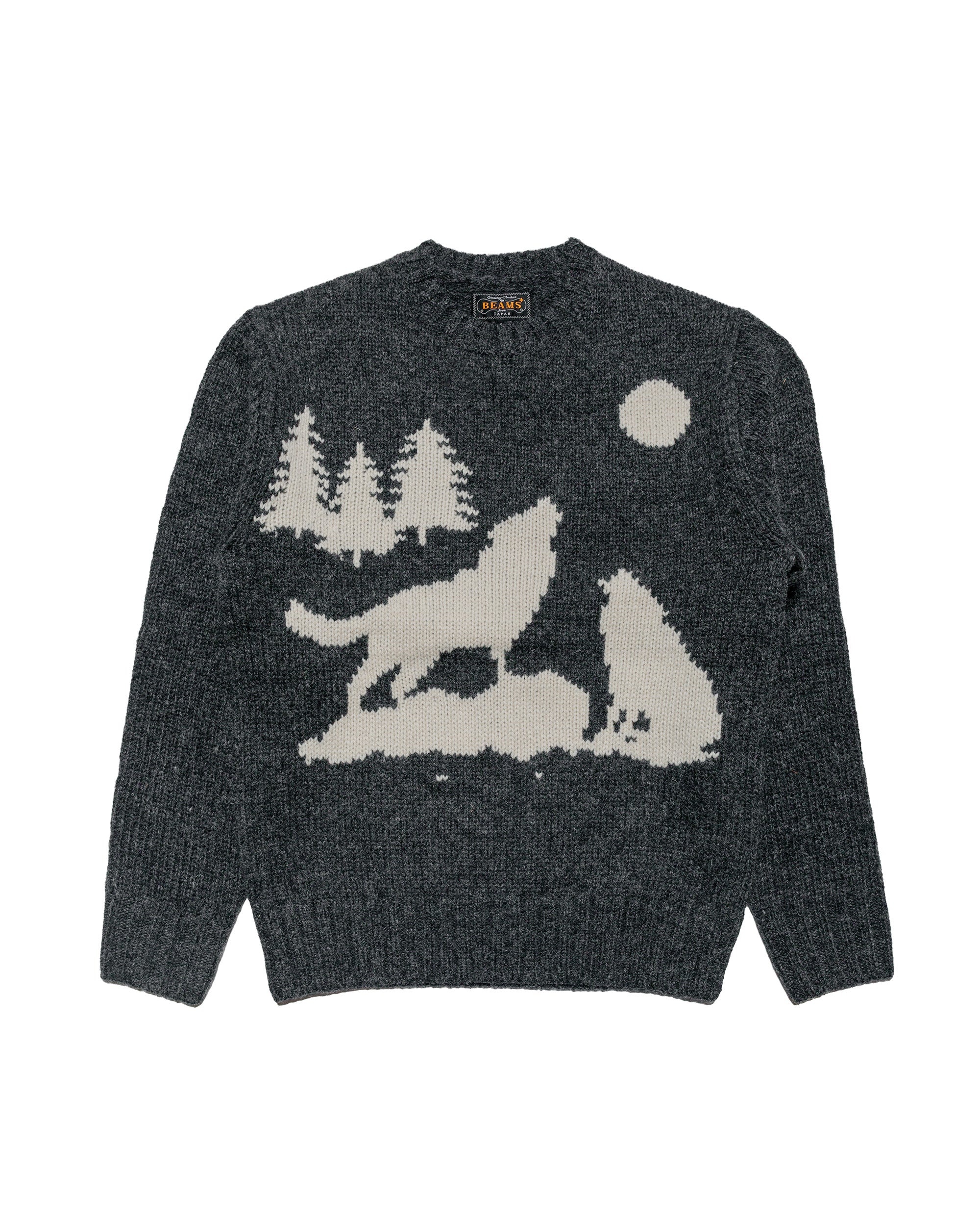 Crew Intarsia 3G Charcoal Grey - 1