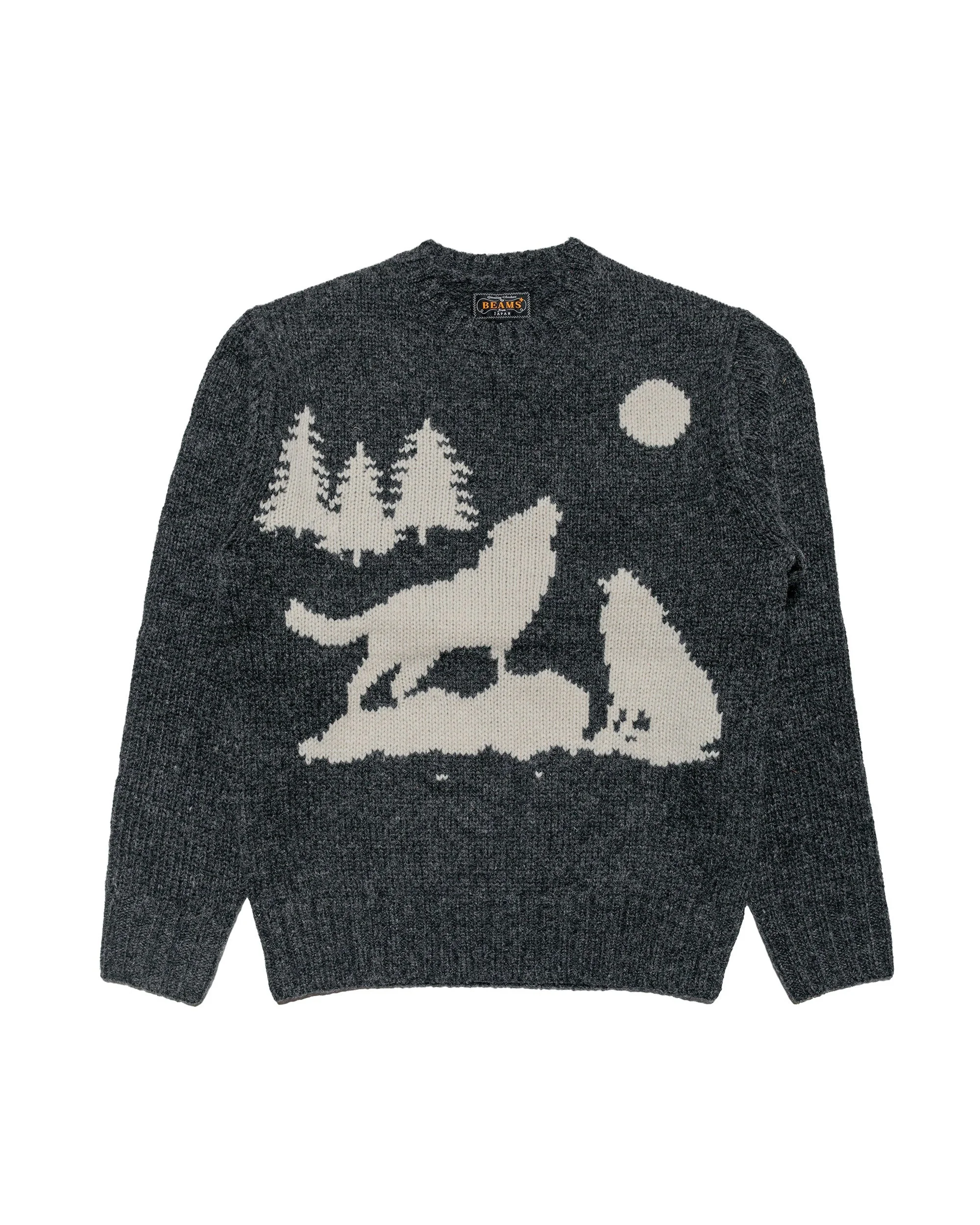 Crew Intarsia 3G Charcoal Grey - 1