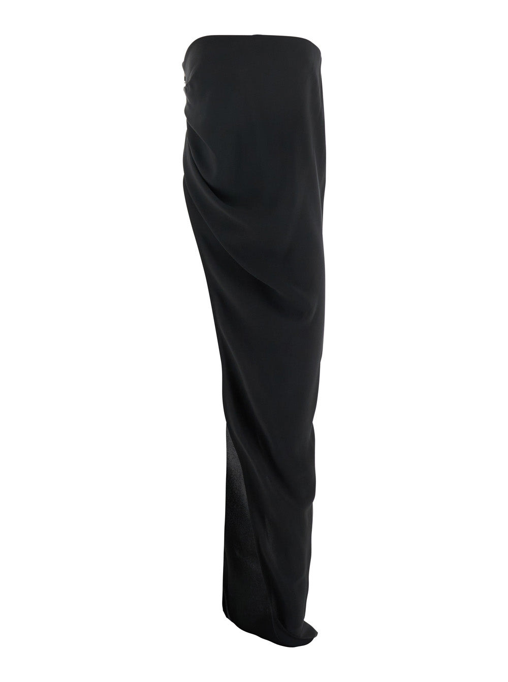 Rick Owens Women 'Lido' Black Long Dress With Straight Neckline And Asymmetric Design In Viscose Ble - 1