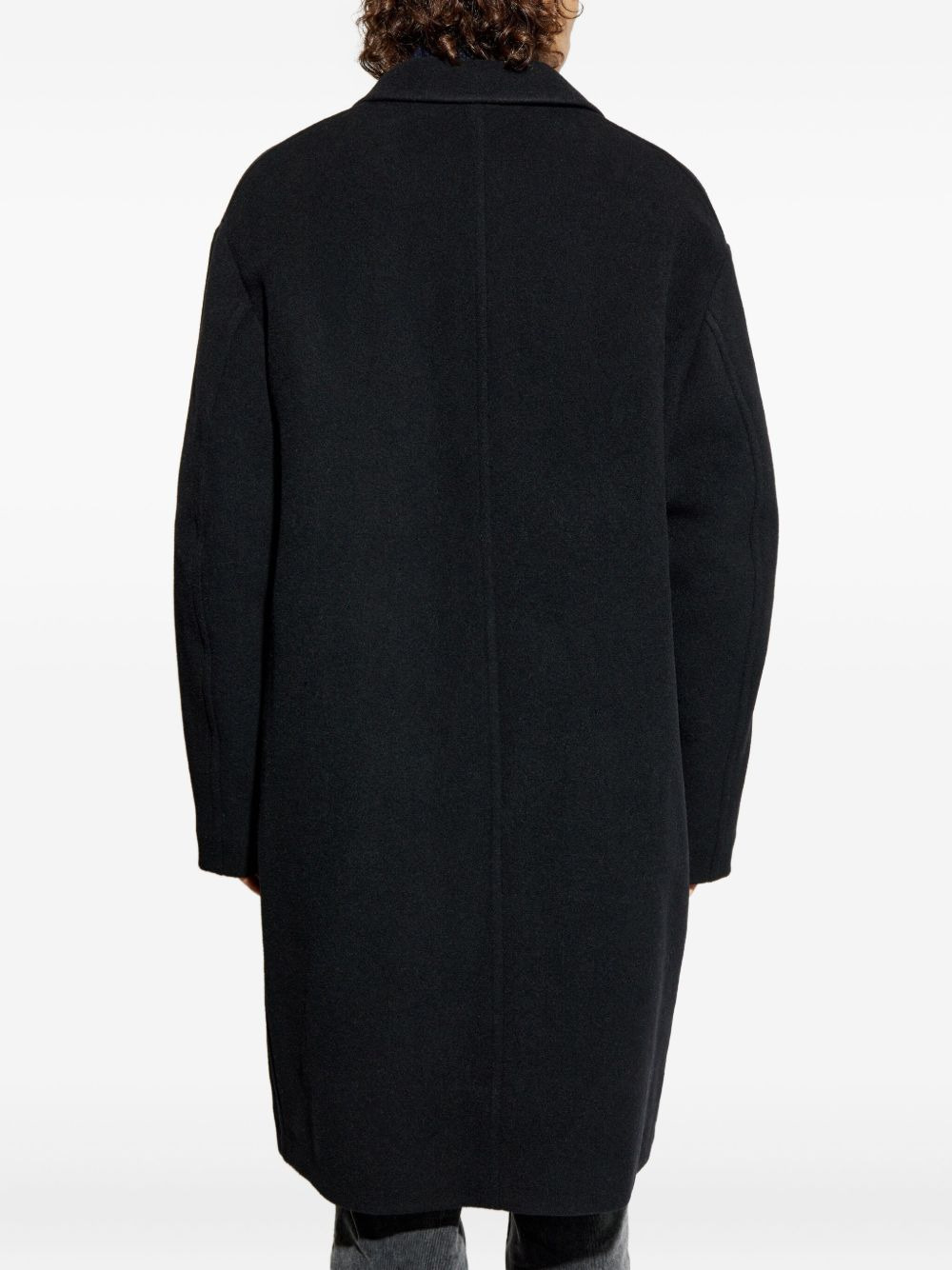 collared button-fastening coat - 4