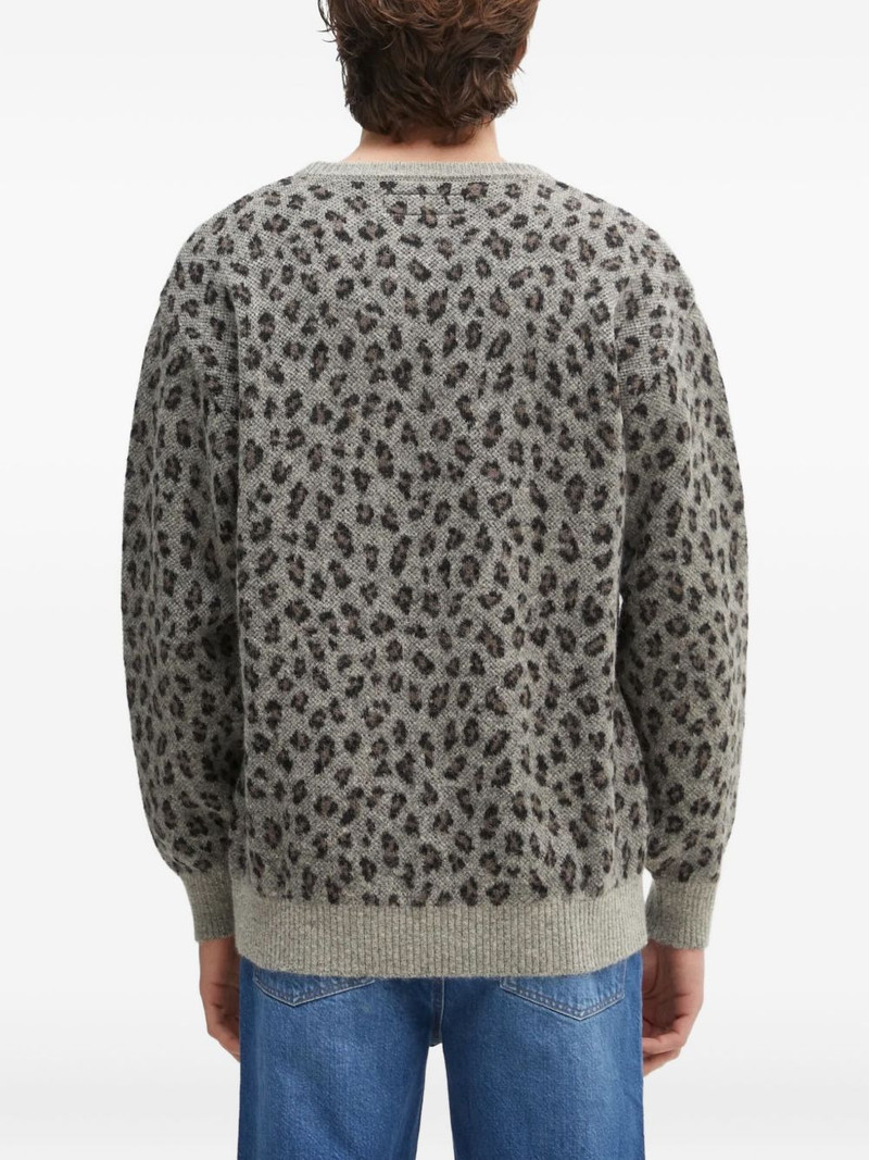 leopard-print crew-neck sweater 4