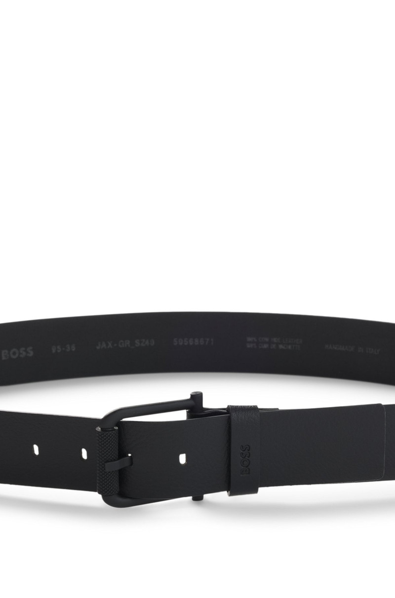 GRAINED-LEATHER BELT WITH EMBOSSED LOGO 4