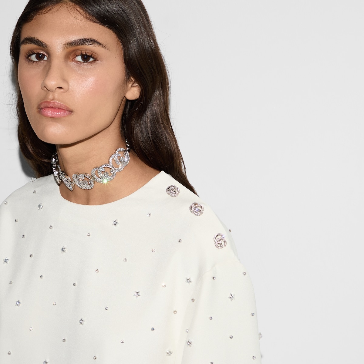 Embroidered viscose silk cady top - 5