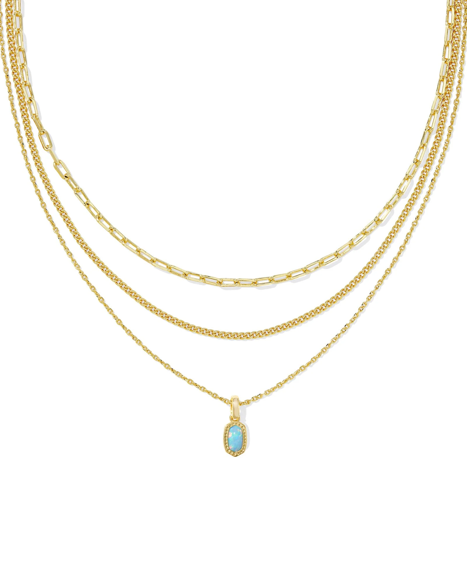 Mini Elisa Gold Triple Strand Necklace - 1
