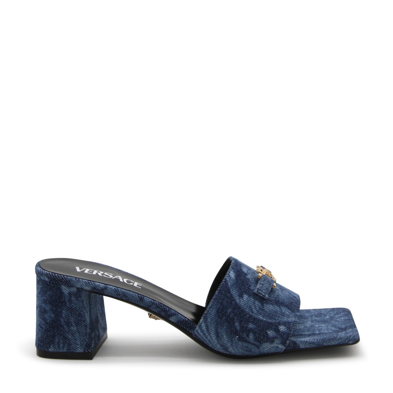 blue denim slippers - 1