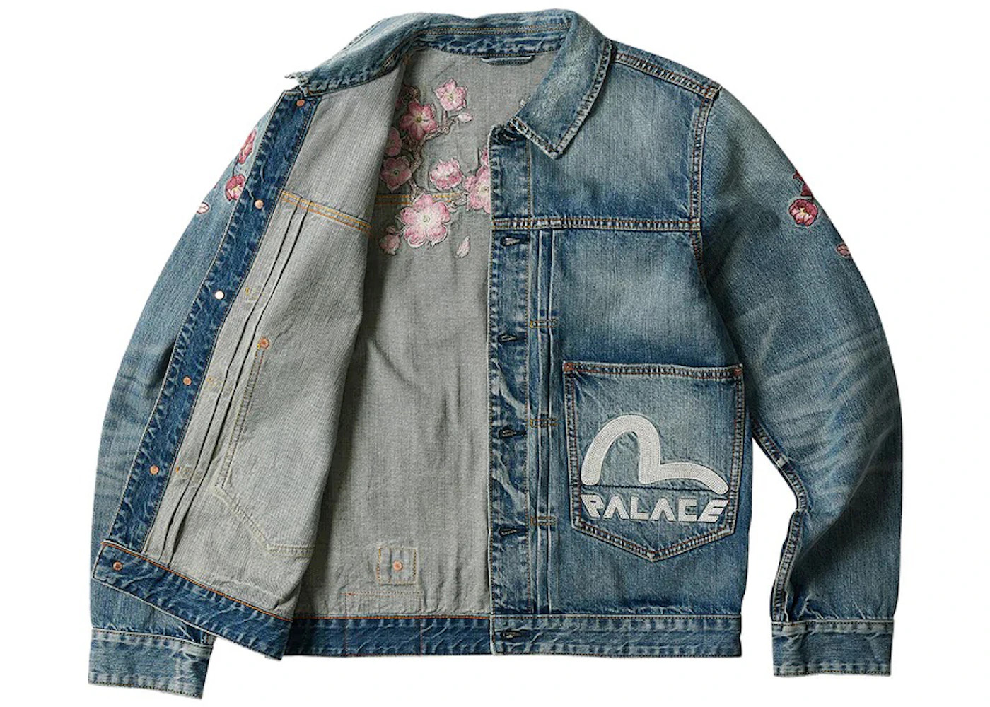 Palace x Evisu Type One Denim Jacket Stone Wash - 2