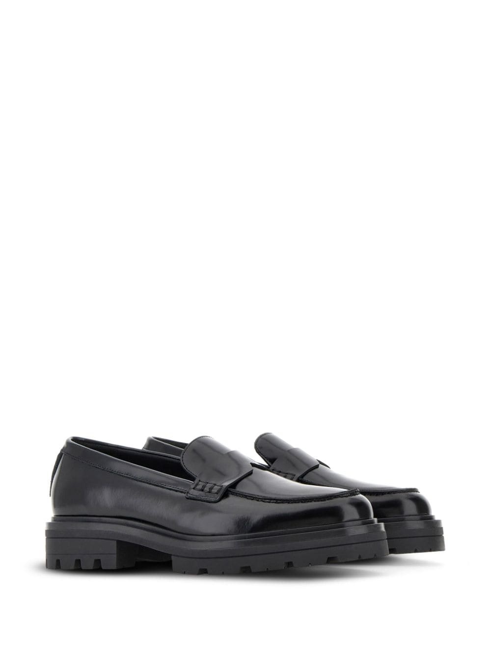 slip-on leather loafers - 2