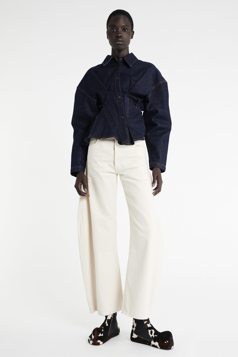 A.W.A.K.E. MODE RINSE WASH DENIM SHIRT INDIGO outlook