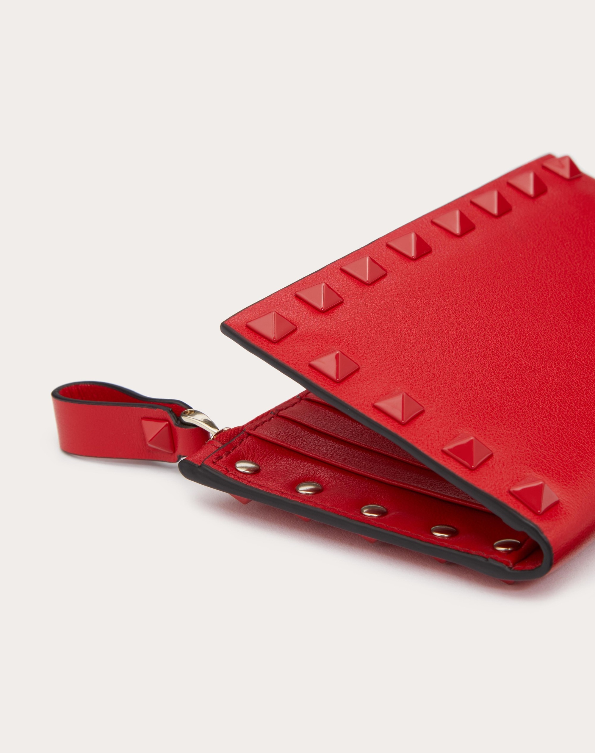 ROCKSTUD CALFSKIN CARDHOLDER WITH ZIP - 2