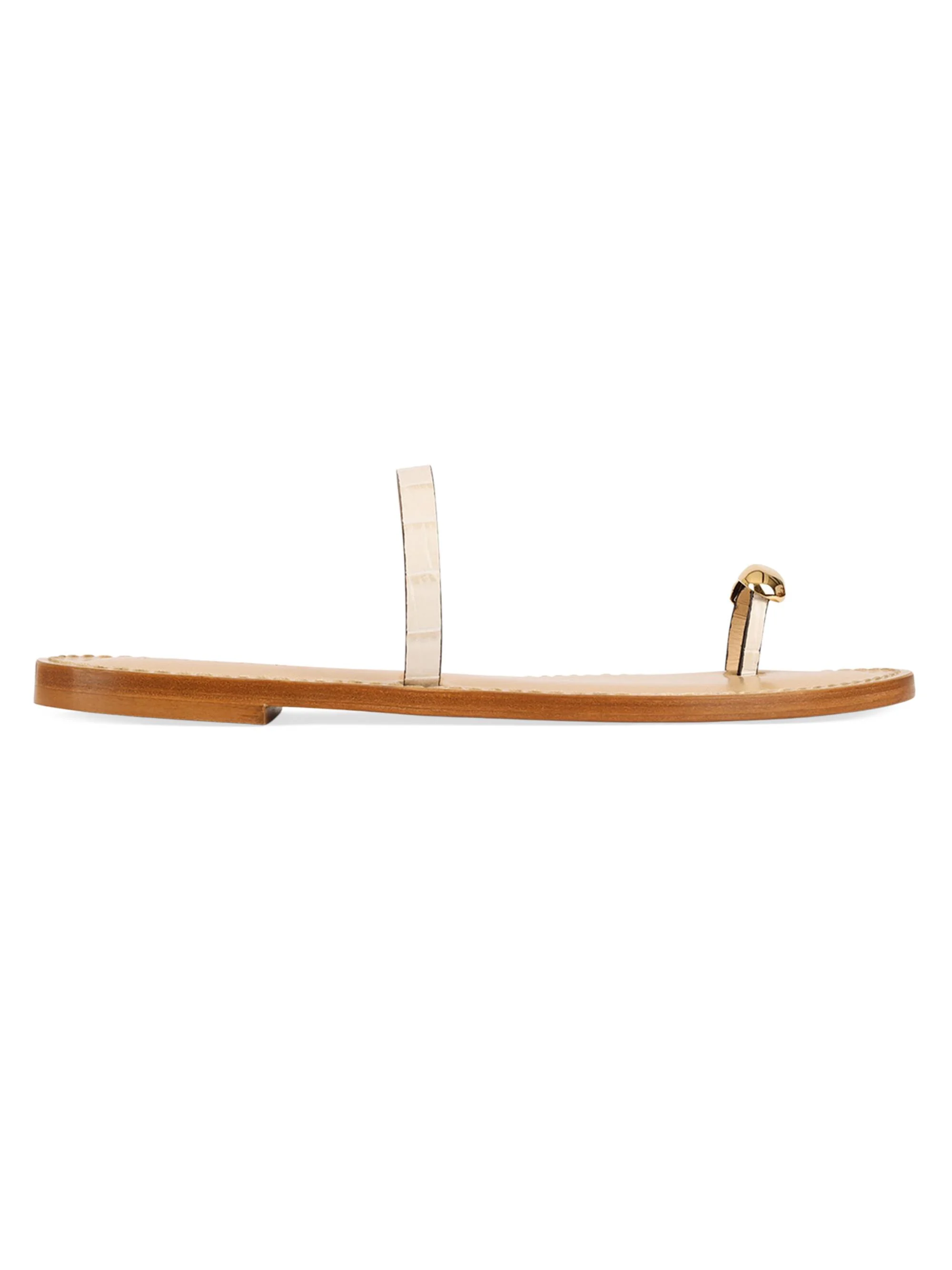 Women's 21 The Kibera Toe-Ring Leather Sandals - Cream - 1