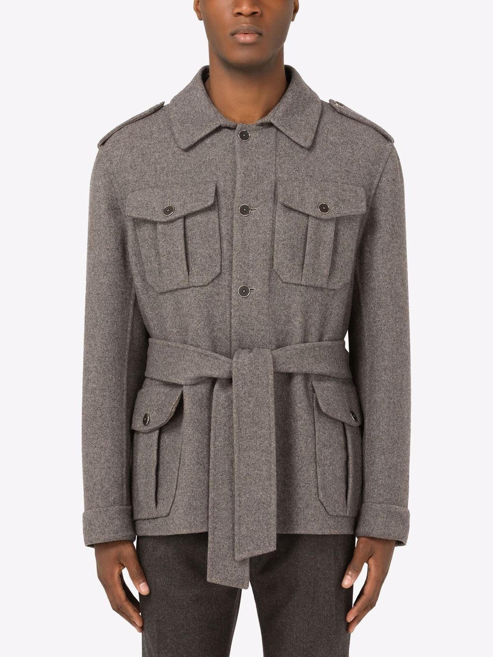 cashmere-blend military jacket - 3