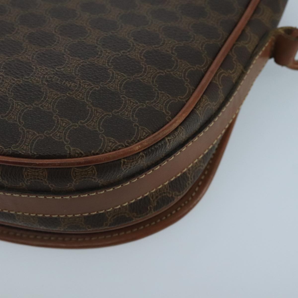 CELINE Macadam Canvas Shoulder Bag Pvc Leather Brown - 15