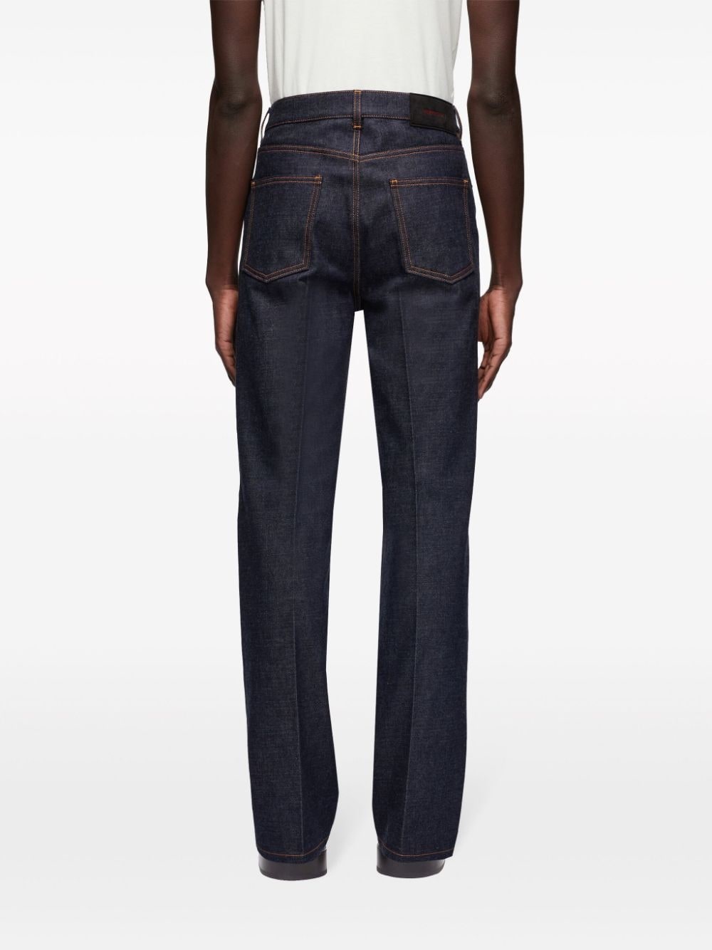 logo-appliquÃ© contrast-stitching straight-leg jeans - 3